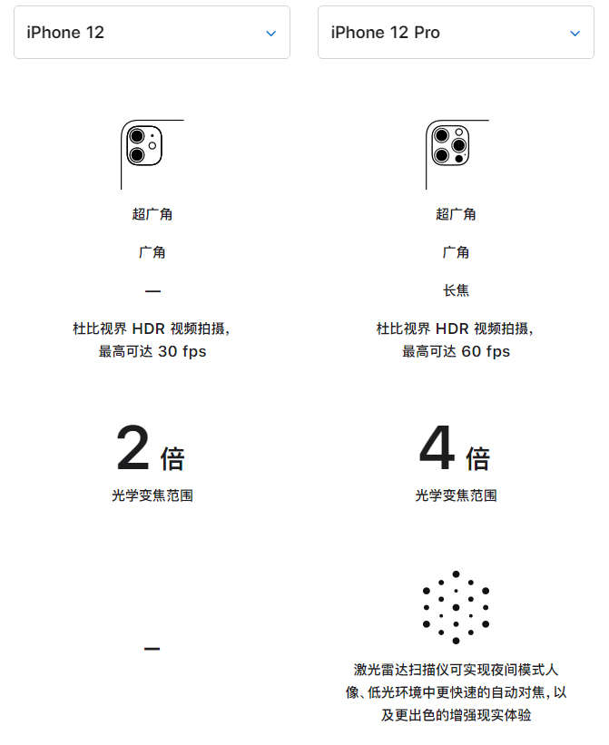 黑水苹果手机维修分享苹果 iPhone 12 与 iPhone 12 Pro 选哪款 